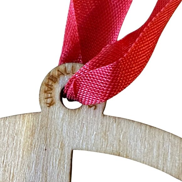 Kimball Prints Texas State Wood Ornament Laser Cut Decor Red Ribbon Holiday - Picture 4 of 6